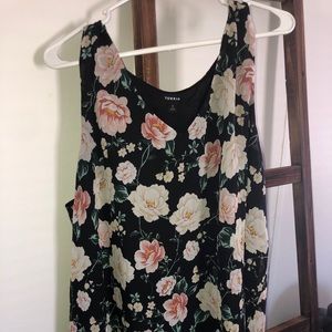 Plus Size Flowy Floral Tank Top 3x Black Dressy Torrid